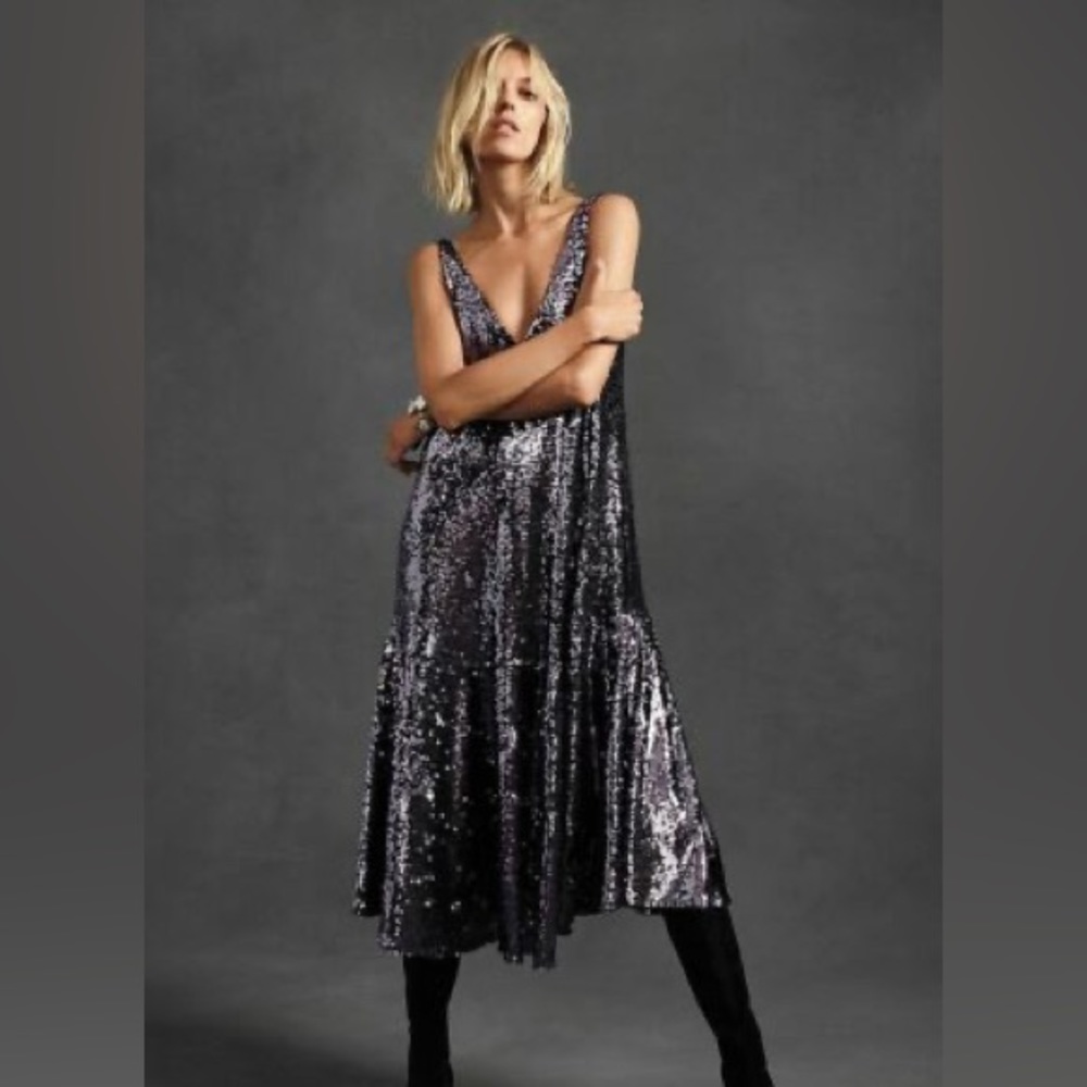 Anthropologie Sybil Sequined Dress